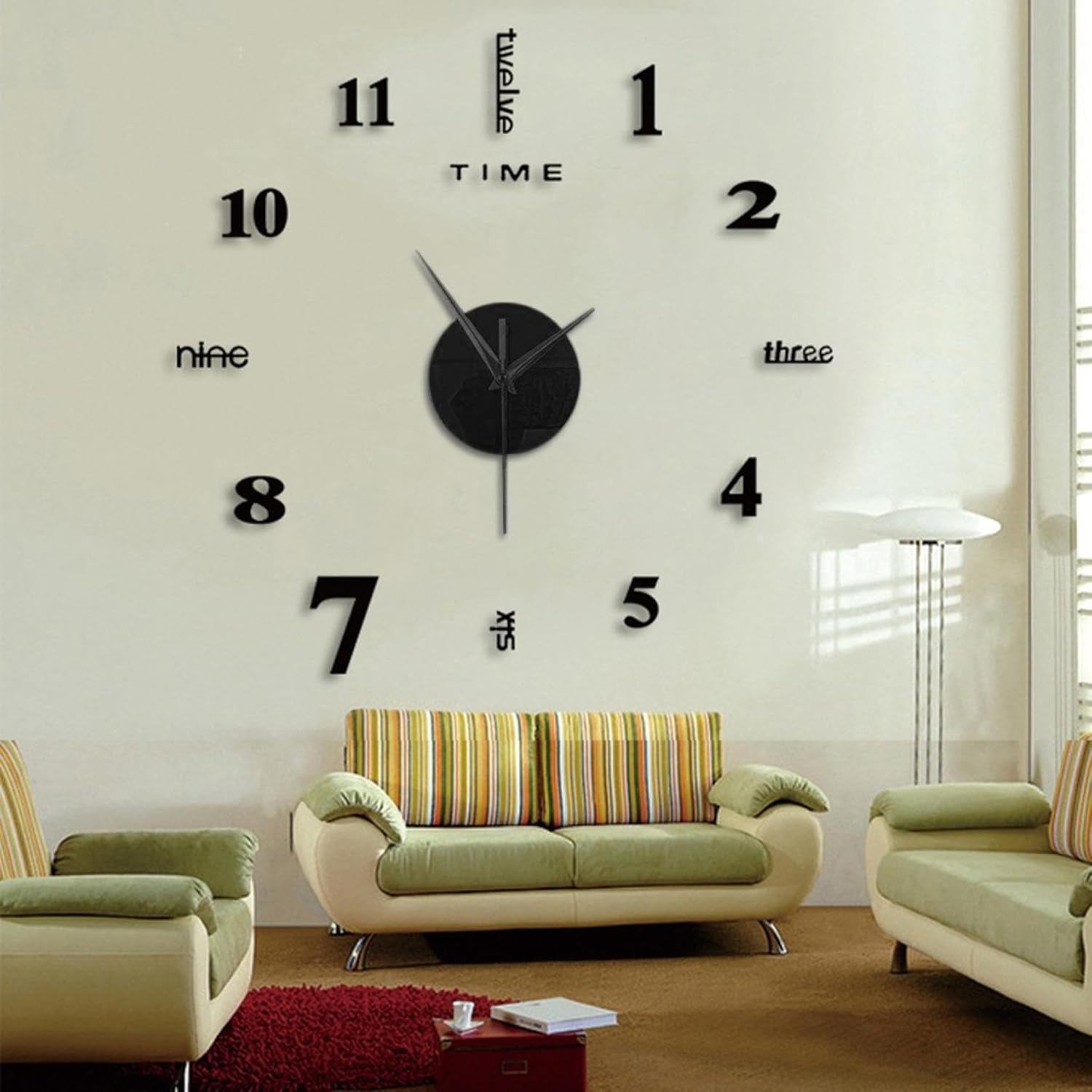 RELOJ DE PARED 3D DE 60CM NEGRO